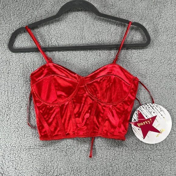Mixed threads los angeles corset top satin red sz small NWT - Picture 2 of 9